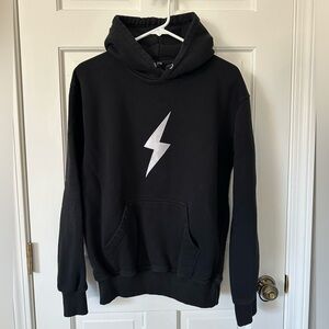 Bruce Bolt Black Lightning Bolt Hoodie size small